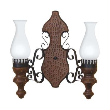Imagem de Arandela Rústica Envelhecida 2 Lâmpadas 702E - Luminárias Müller