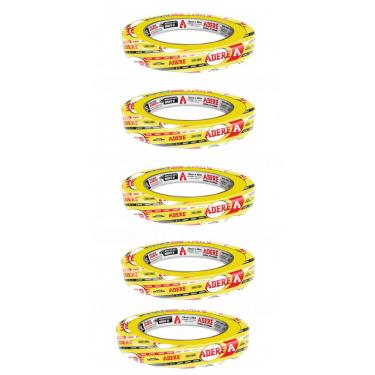 Imagem de Fita Crepe Amarela p/ Pintura Automotiva Prof. Adere (5 Un) 18mmx40m