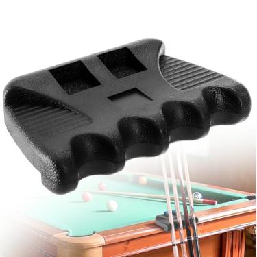 Imagem de Eorbow Suporte de taco de sinuca com 4 furos, suporte portátil para tacos de sinuca, mini suporte antiderrapante com 2 suportes de giz, descanso de taco resistente para bilhar e mesa de bilhar