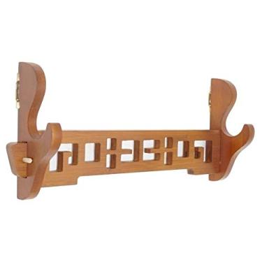 Imagem de Suporte de espada prateleira de exibição de espadas, suporte de parede de bambu para espadas, suporte de exibição de espadas de samurai e katanas, suporte para pendurar espadas, suporte clássico de 2