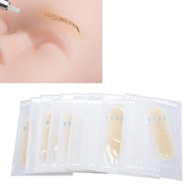 Imagem de 20 peças de adesivos de transferência de cor de pele clara para sobrancelha, adesivos de estêncil de sobrancelha para maquiagem prática para salão de beleza, descartáveis para saneamento e segurança