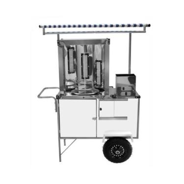 Imagem de Carrinho de Churrasco Grego com Toldo e Rodas Pneumáticas Cefaz