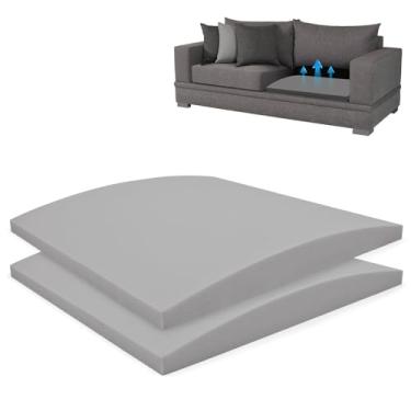 Imagem de BUYUE Almofada de fixação de móveis flácidos, almofada de suporte para sofás, sofás, poltronas reclináveis peças de reposição de espuma de alta densidade, corte de reparo DIY (20x 20x 2 cinza, 2 peças