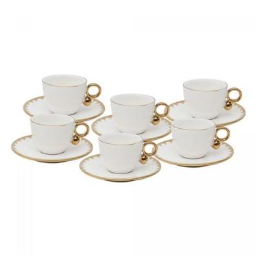Imagem de Conjunto 6 Xicaras de Café em Porcelana com Pires Egg Branco 90ml Wolf