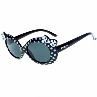 Imagem de Óculos de Sol Infantil Eva Solo Preto de Bolinhas com Laço