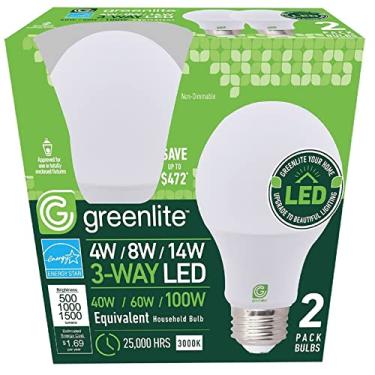 Imagem de Lâmpadas LED de 3 vias 4W/8W/14W, pacote com 2