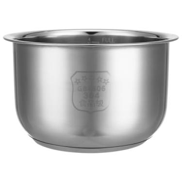 Imagem de BIUDECO Substituição de panela interna de panela de arroz de aço inoxidável 2L, forro de cozinha para capacidade de 6 xícaras, perfeito para uso em casa e dormitório, 19 x 19 x 11,5 polegadas