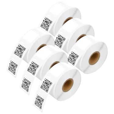 Imagem de POPOBUY 6 rolos compatíveis com Dymo 30332 2,5 cm x 2,5 cm (750 etiquetas/rolo) Etiquetas multiusos quadradas para etiquetadora 450, 450 Turbo, 4XL, impressoras de mesa Rollo & Zebra e mais [não