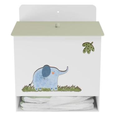 Imagem de Porta Fralda Kit Higiene MDF Quarto Infantil Safari Zoo - Neném na Nuv