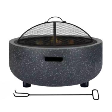 Imagem de Churrasqueira e Lareira de Porcelana com Design Sofisticado para Áreas Externas e Camping ao Ar Livre (Preto)