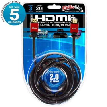 Imagem de Cabos Hdmi 2.0 4K - 3 Mt Kit 5 - Cirilo Cabos