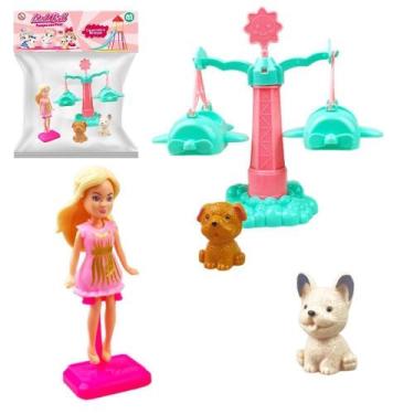 Imagem de Kit Pet Parque Diversao Cachorro + Boneca Acessorio 6 Pecas - Ark Bras