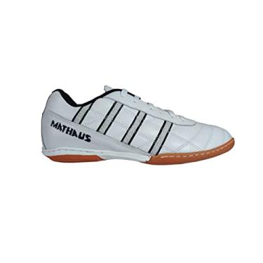 Imagem de Tenis Futsal Masculino Salão Quadra Couro Tamanho:38 BR;Cor:Branco;Gênero:Masculino