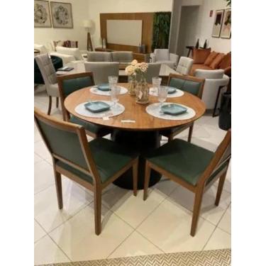 Imagem de Mesa de Jantar Cone Base Preta e Tampo Lâminado 100cm ****somente a Me