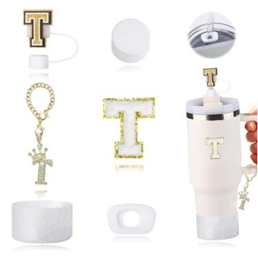 Imagem de Conjunto de acessórios para copos Stanley, incluindo 1 alça de alça de garrafa de água, 1 bota de copo Stanley de silicone, 1 capa de canudo de silicone, 2 pingentes Stanley para copo Stanley de 1,134