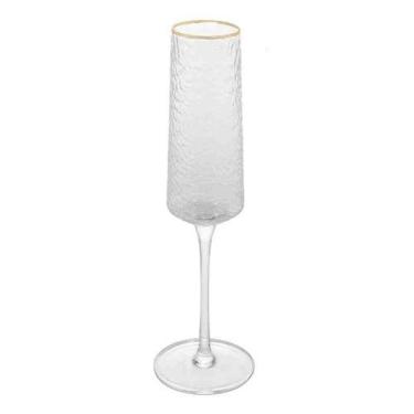 Imagem de Taça Champanhe Cristal c/ Fio de Ouro Petra 300 ml Lyor