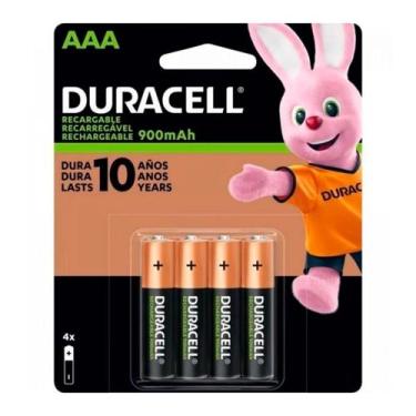 Imagem de Pilha Recarregável Duracell AAA 900mAh 4 Unidades