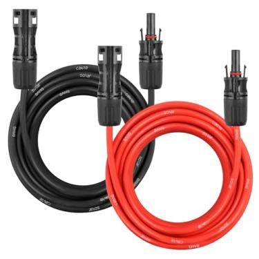 Imagem de Cabo de extensão de painel solar – Cabo solar de 8 AWG 6 m, fio fotovoltaico de calibre 8 com conector à prova d'água fêmea e macho para trailer, sistemas fotovoltaicos, casa, barco, painéis solares