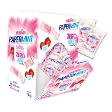Imagem de Caixa 24u PaperMint Lâminas Refrescante Sem Açúcar Morango - Danilla