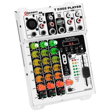 Imagem de Mesa De Som Taramps T0302 Player 3 Canais 2 Saídas 12v Rgb