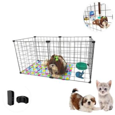 Imagem de Cercado Modular mimo 6 Telas Tela Aramada 40x40cm Pet Gato Coelho Cach