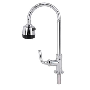 Imagem de Torneira Gourmet de Parede ou Bancada Flexível Inox 1/2" com Ducha – Alta Pressão, Bico Móvel, Acabamento Cromado, Ideal para Cozinha Moderna e Funcional (De Bancada)