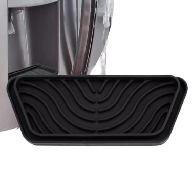 Imagem de Bandeja coletora de gotejamento para geladeira, bandeja coletora de gotejamento para geladeira evita manchas e derramamentos de água, mini coletor de gotejamento de silicone antiderrapante (preto
