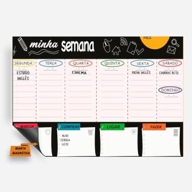 Imagem de Planner Imã de Geladeira - Quadro Lousa Magnética - Planejamento Mensal Semanal 20x30cm ou 30x40cm (9, 30x40cm)