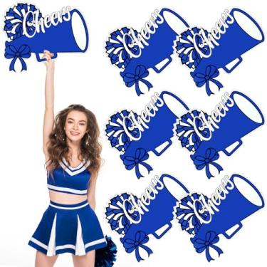 Imagem de Vicenpal 6 peças de placas de torcida em forma de megafone com alça, decoração de placa de espuma personalizada DIY para presentes de líder de torcida, vestiário, eventos esportivos, suprimentos de