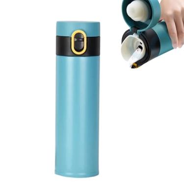 Imagem de Garrafa Térmica Inox 400ml Barganha Mix – Mantém Quente 6h / Gelada 12h, Tampa Antivazamento, Parede Dupla a Vácuo, BPA Free, Portátil para Carro, Academia (Azul)