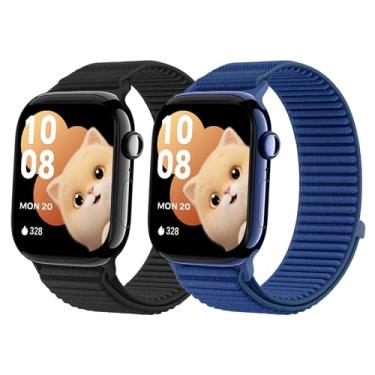 Imagem de sylacor Pulseiras esportivas compatíveis com Apple Watch séries 10, 9, 8, 7, 6, 4, 3 e SE SE2 (preto + azul, 38/40/41/42 mm (série 10))