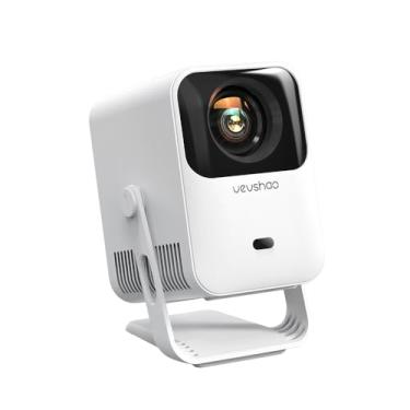 Imagem de VEVSHAO A15 Mini Projetor Portátil com Android 13, Foco Automático, Suporte 100° Giratório e 5G WiFi Bluetooth 4.2, 260 ANSI Lumens Full HD, Projetor para Cinema em Casa，presente perfeito