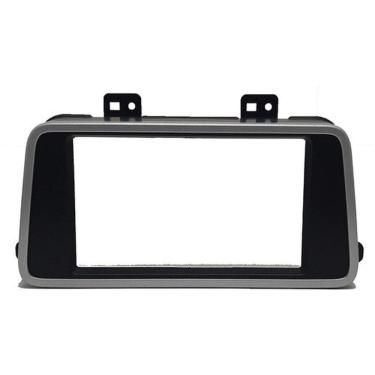 Imagem de Moldura Painel 2din Nissan Kicks Preto Fosco Friso Prata