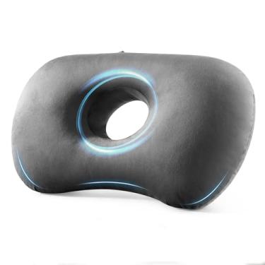 Imagem de Travesseiro de piercing de orelha para pessoas que dormem de lado, design de orifício de orelha maior para um sono confortável, almofadas ajustáveis com capa lavável macia, ideal para cuidados e