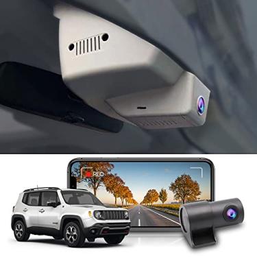 Imagem de Fitcamx Frente 2160P+Traseiro 1080P Dash Cam Adequada para Jeep Renegade 2015-2023 (Preto/Cinza), OEM Olhar, DUAL HD Vídeo, WiFi & APP, Loop Gravação, G-Sensor, Parking mode, Plug&Play, 128GB Cartão