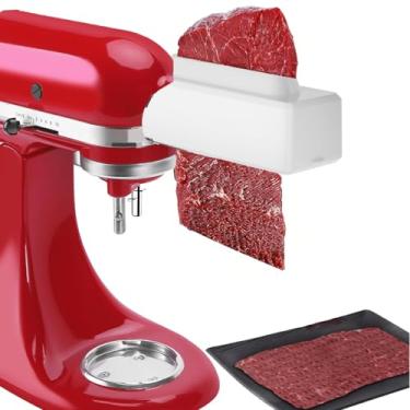 Imagem de GOKALL Acessório de amaciador de carne para KitchenAid, amaciador de carne de espessura ajustável, acessórios de processador de cuber de bife compatíveis com auxiliares de cozinha, podem ser lavados