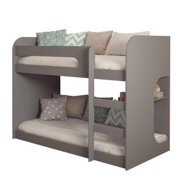 Imagem de Beliche Montessoriana Solteiro 1 Prateleira 100% Mdf Acabamento Em Laca Ema Cimol Grafite