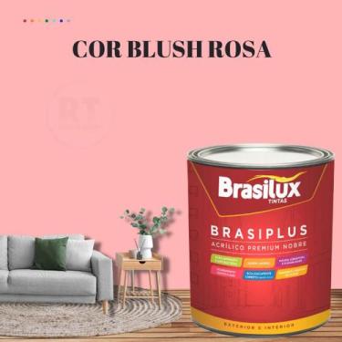 Imagem de Tinta De Parede Rosa Bebê 800ml Brasiplus Acrílica Fosca - BRASILUX, B
