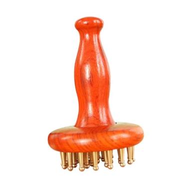 Imagem de Kokiya Pente de massagem com cabeça de latão com 29 dentes, ferramenta corporal Gua Sha de cobre, escova de massagem manual de madeira para corpo inteiro, Package B