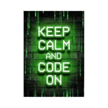 Imagem de Pôster De Arte Neon Hacker Programador Gamer Em Tela Para Decoração De