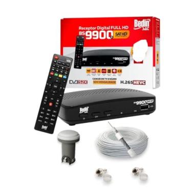 Imagem de Kit Aparelho Digital BS9900S + LNB Simples + Cabo RG06 15m