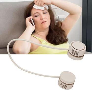 Imagem de Generic Ventilador de Pescoço Sem Mãos, Abdominais Portátil do Pescoço do Motor Sem Escova para Casa (Damasco)