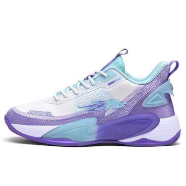 Imagem de Bolognifi Tênis de basquete masculino para esportes indoor e outdoor, tênis corrida para treino Equipamento de basquetebol(Purple,42 BR)