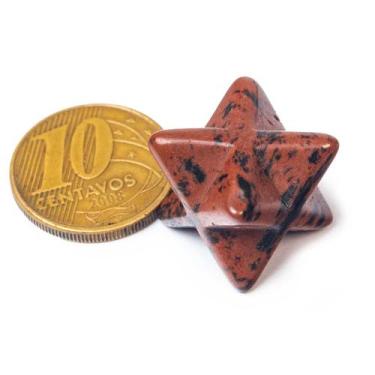 Imagem de 01 Merkabah Obsidiana Mahogany Pedra Natural Sem Furo - CristaisdeCurv