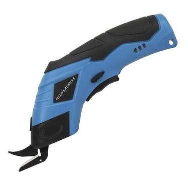 Imagem de Tesoura Eletrica Sem Fio Manual Corta Pano Papel Tecido Papelao Costur