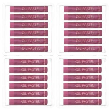 Imagem de PATIKIL Pastéis a óleo vermelho roxo, 24 peças de giz de cera de óleo macio, pastéis cremosos, materiais de arte em bastão para pintura de arte, desenho, mistura de graffiti para iniciantes e artistas