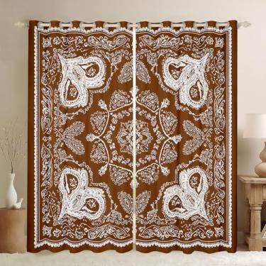 Imagem de Cortina de janela estilo boêmio, cortina de tratamento floral paisley, cortinas de quarto luxuosas para crianças, adolescentes, mulheres, adultos, luxuosas, modernas, luxuosas, decoração de sala de
