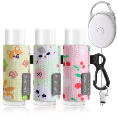 Imagem de Likesing Porta-chaves para batom, protetor labial, bolsa com clipe, brilho labial elástico para amigos (animais, 3 peças)