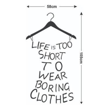 Imagem de Adesivo De Parede Decorativo Decal Frase Life Is Too Short - Dekal Imp