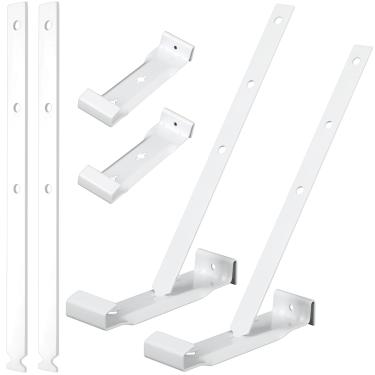 Imagem de Blulu 25 conjuntos de cabides de calha de teto de alumínio de 12,7 cm com tiras para fixação sem beirais, ideal para calhas de alumínio e aço, solução de suporte de calha de telhado forte e durável